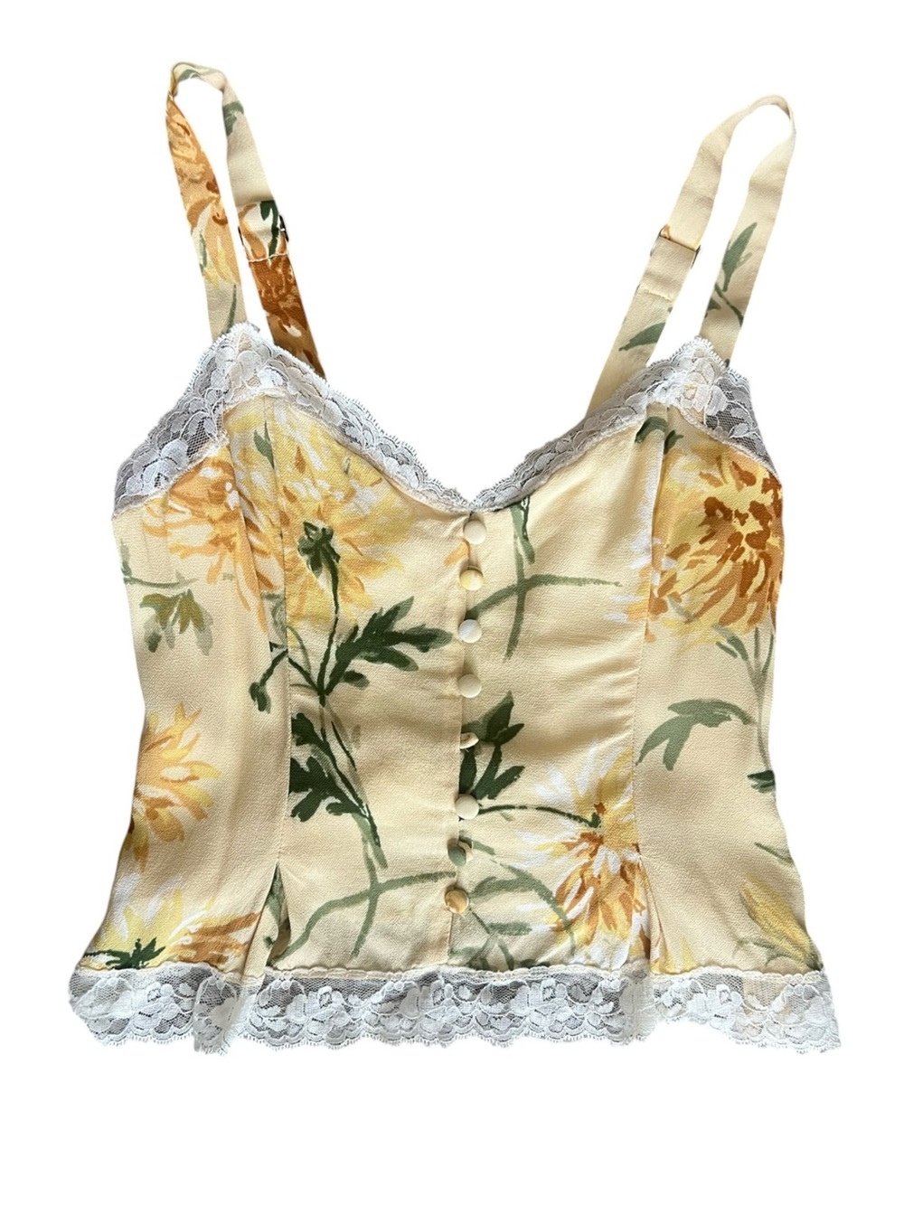 Reformation Women’s Lisette Top Gemma Maxi Skirt Honeyglow Floral Yellow Set 6 - Picture 4 of 15